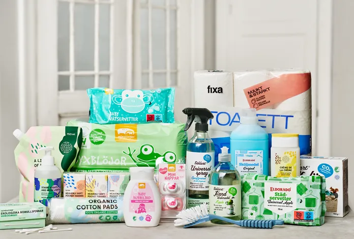 Hygien- och städartiklar från våra egna märkesvaror